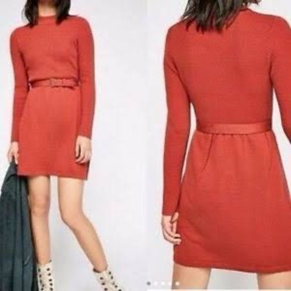 Free People‎ French Girl Mini Dress in Rust Size S No Belt